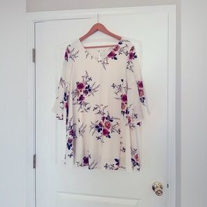 Umgee Floral Babydoll Dress with Bell Sleeves